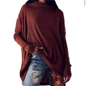 92) NWT Free People Juicy Long Sleeve Cowl Neck Crossover Back Top in Date Night